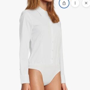 ANTONIO MELANI NWT Greta White Poplin Long Sleeve Bodysuit size S